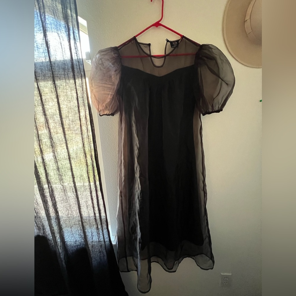 Star Energy Organza Dress in Black